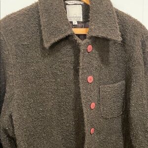 Anne Klein Women’s textured Brown Jacket with Reddish - brown buttons